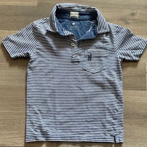 johnnie-O Navy and White Striped Kids Polo